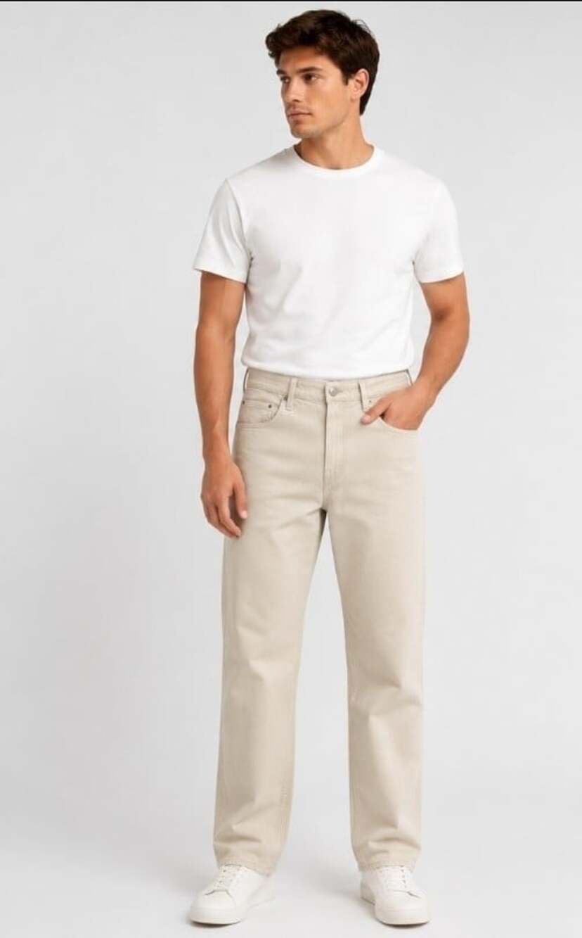 NEW Mavi Zach Straight Leg Jeans Mens 38x30 Light Beige Cotton Stretch NWT T90
